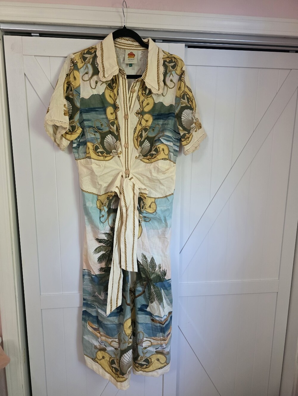 Farm Rio Off White Royal Sea Collared Mididress - Picture 6 of 7